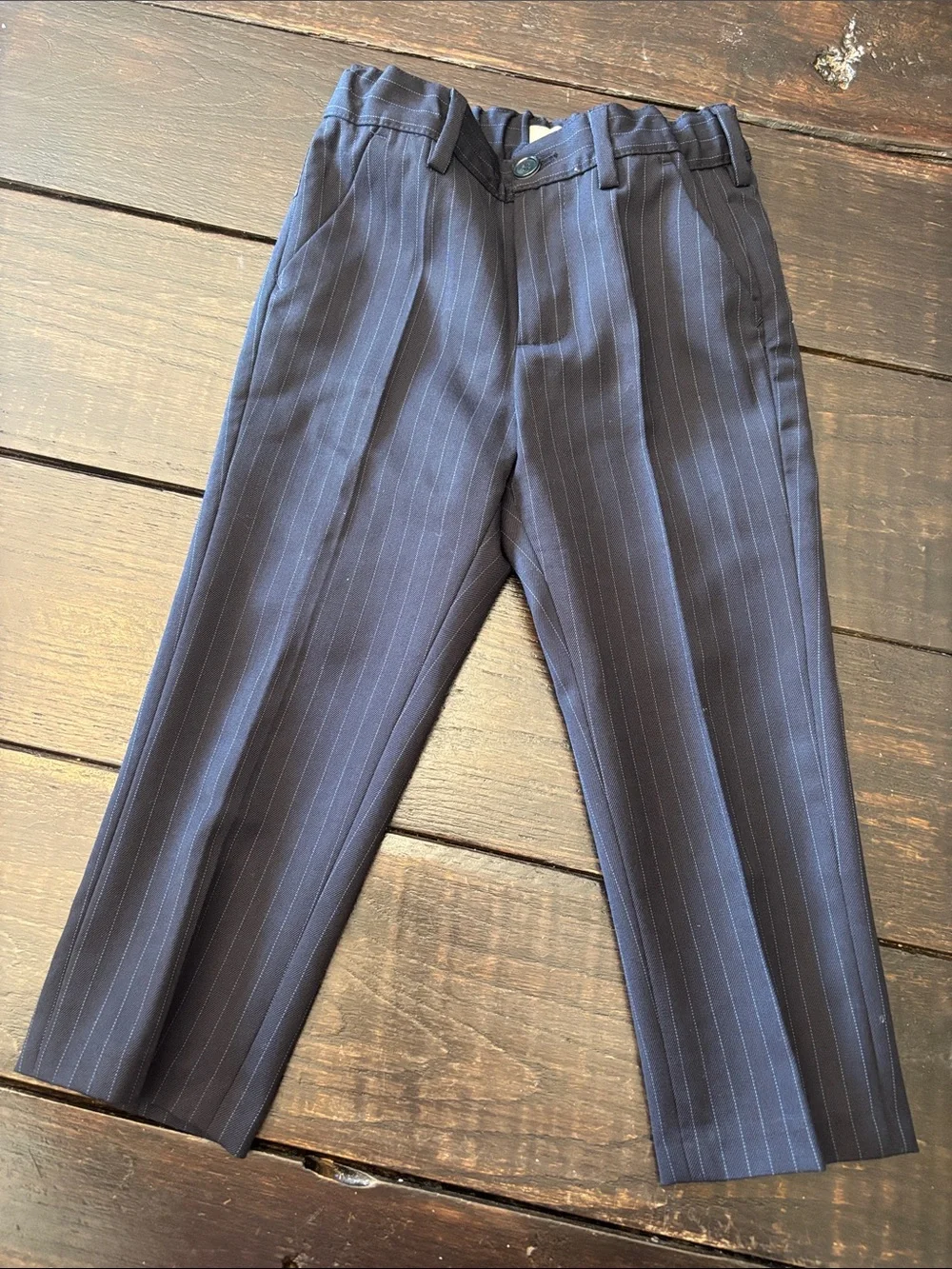 Giorgio Armani Baby Brown Pinstripe Blazer with Gold Emblem